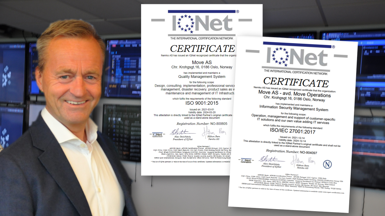 Move Operations er ISO/IEC 27001:2017 sertifisert